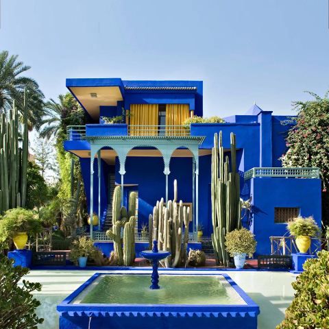 Jardin Majorelle blue villa and cactus garden
